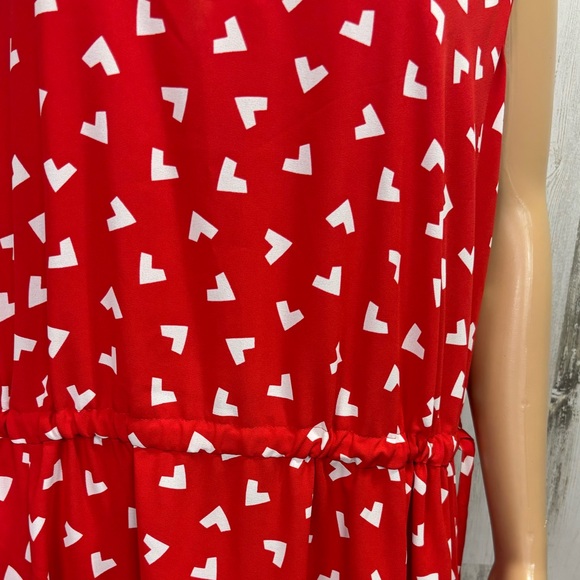 Anne Klein Plus Size Red Print Sleeveless Midi Dress - Picture 4 of 11